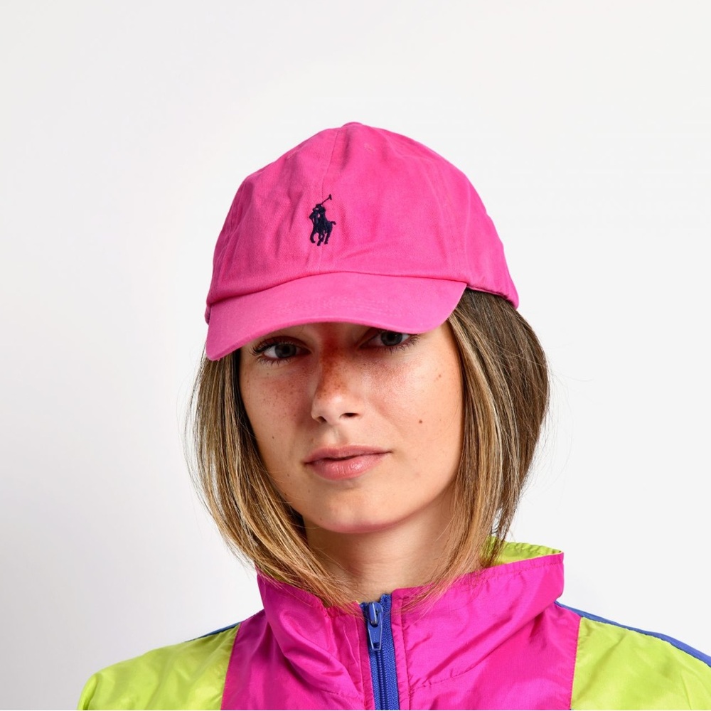Bright pink Ralph Lauren Polo hat